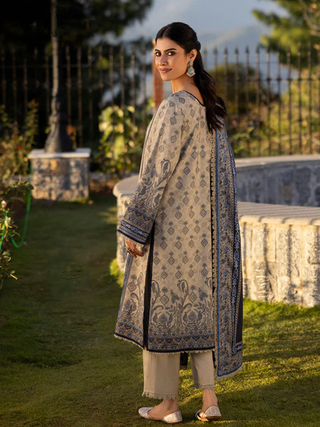Blue & Grey Embroidered Lawn Suit