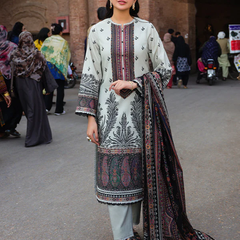 Elegant Off-White Printed Lawn Suit