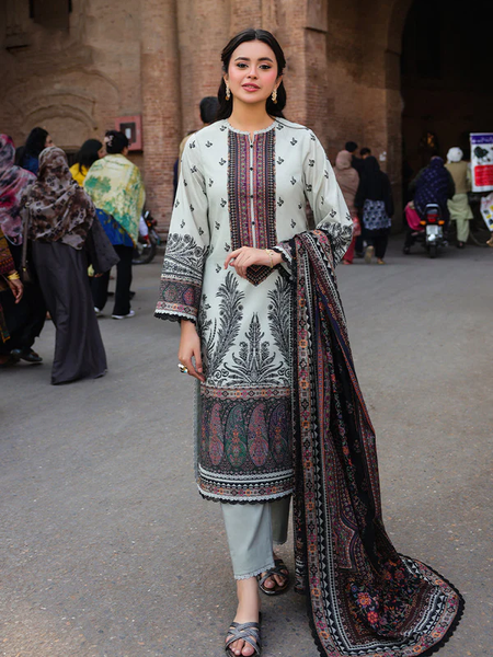Elegant Off-White Printed Lawn Suit