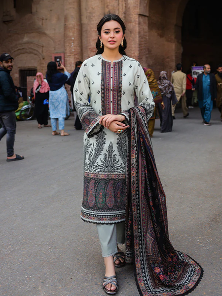 Elegant Off-White Printed Lawn Suit