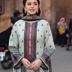 Elegant Off-White Printed Lawn Suit
