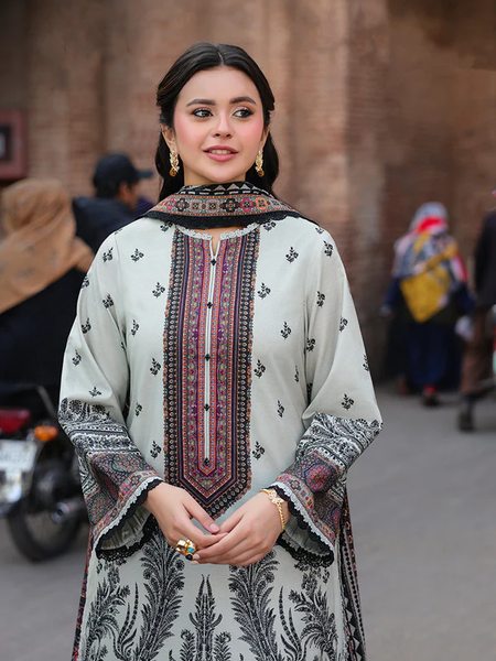 Elegant Off-White Printed Lawn Suit