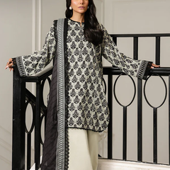 Monochrome Printed 3-Piece Suit