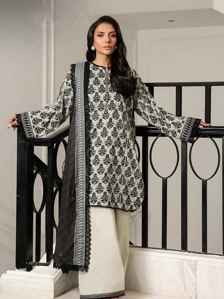 Monochrome Printed 3-Piece Suit