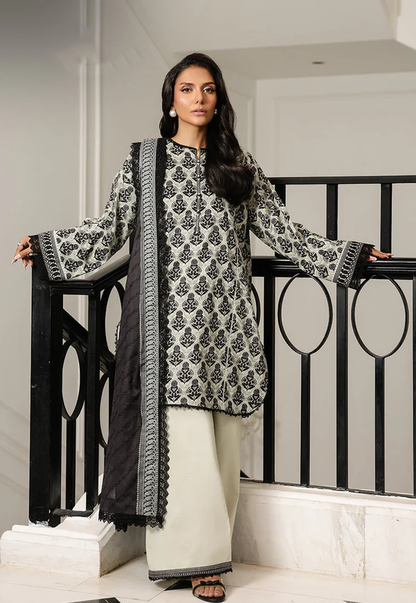 Monochrome Printed 3-Piece Suit