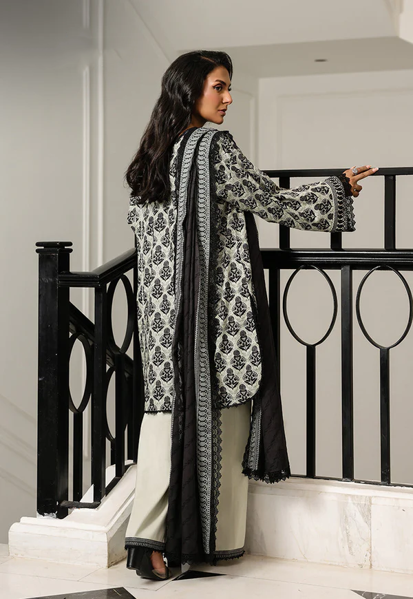 Monochrome Printed 3-Piece Suit