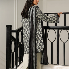 Monochrome Printed 3-Piece Suit