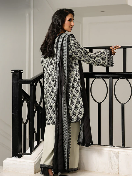 Monochrome Printed 3-Piece Suit