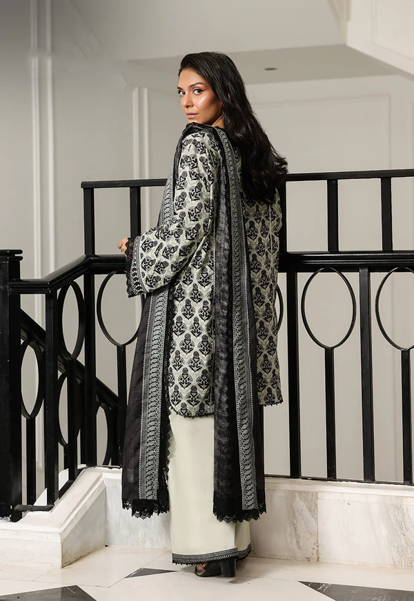 Monochrome Printed 3-Piece Suit