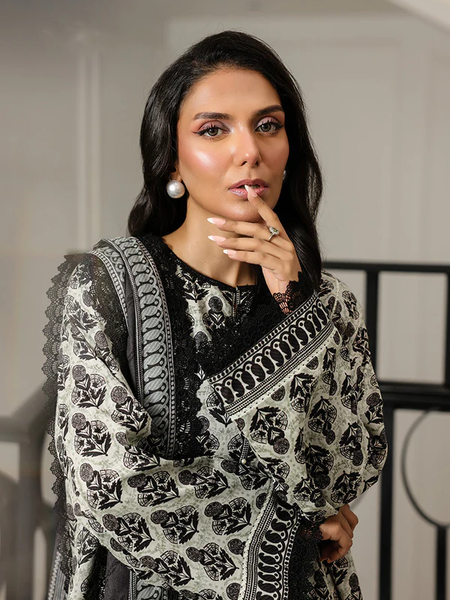 Monochrome Printed 3-Piece Suit