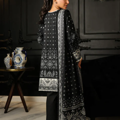 Elegant Black & White Printed 3-Piece Suit