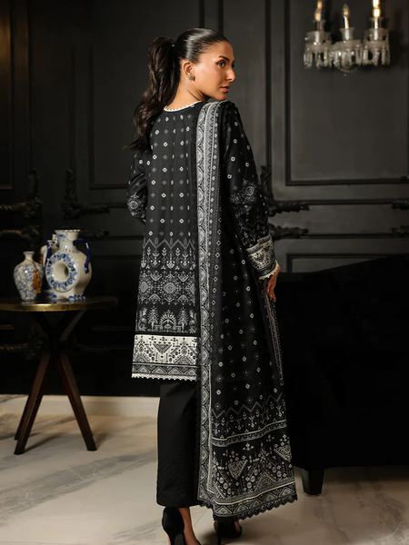 Elegant Black & White Printed 3-Piece Suit