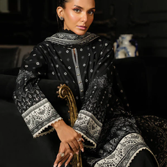 Elegant Black & White Printed 3-Piece Suit