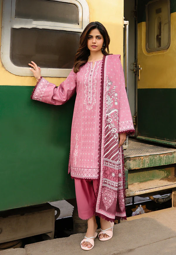 Dusty Pink Printed Lawn Suit