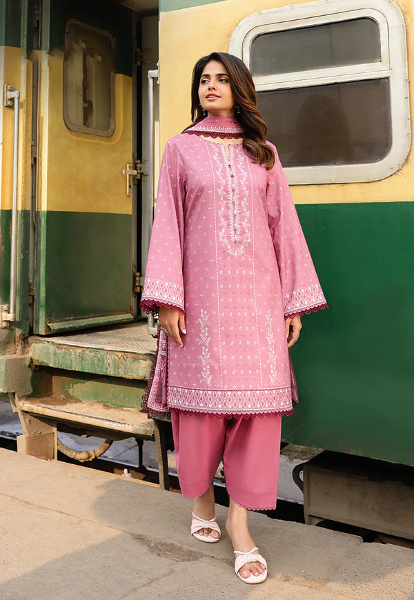 Dusty Pink Printed Lawn Suit