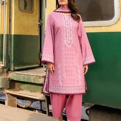 Dusty Pink Printed Lawn Suit