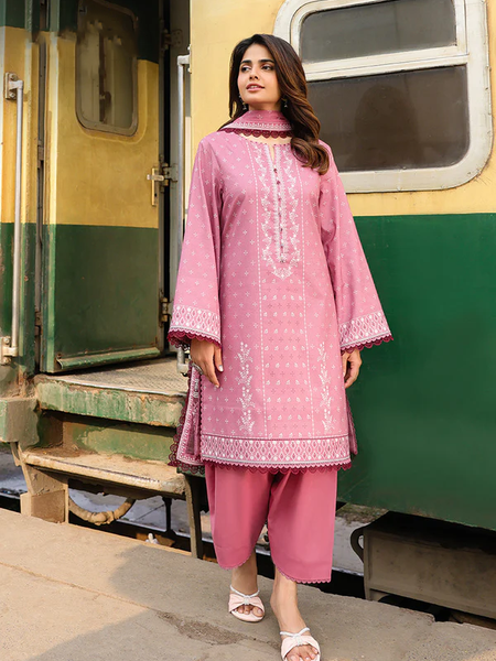 Dusty Pink Printed Lawn Suit