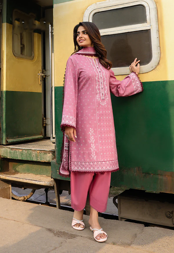 Dusty Pink Printed Lawn Suit