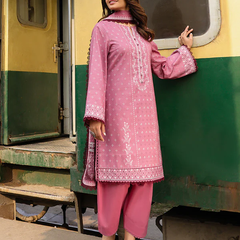 Dusty Pink Printed Lawn Suit