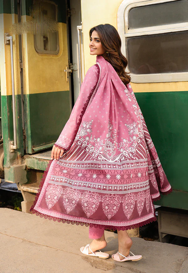 Dusty Pink Printed Lawn Suit