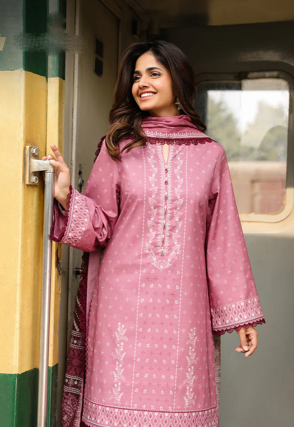 Dusty Pink Printed Lawn Suit