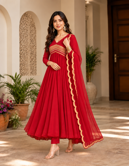 Noor-e-Surkh Anarkali Kurta Set