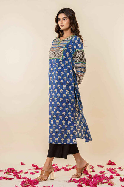 elegant blue printed kurta