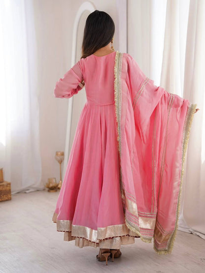 Blush Pink Gota Patti Anarkali Kurta Set