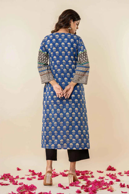 elegant blue printed kurta