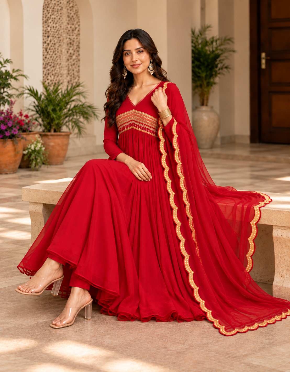 Noor-e-Surkh Anarkali Kurta Set