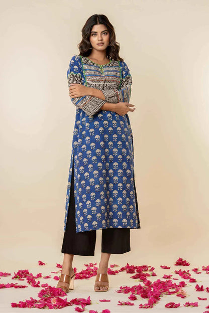 elegant blue printed kurta