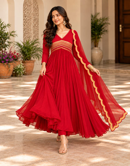 Noor-e-Surkh Anarkali Kurta Set