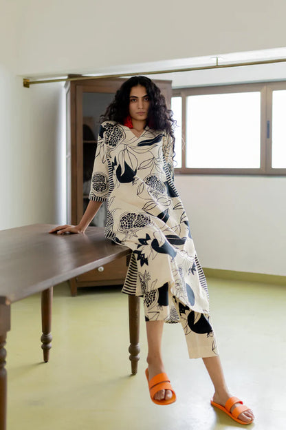 Printed Straight Kurta with Pants Set