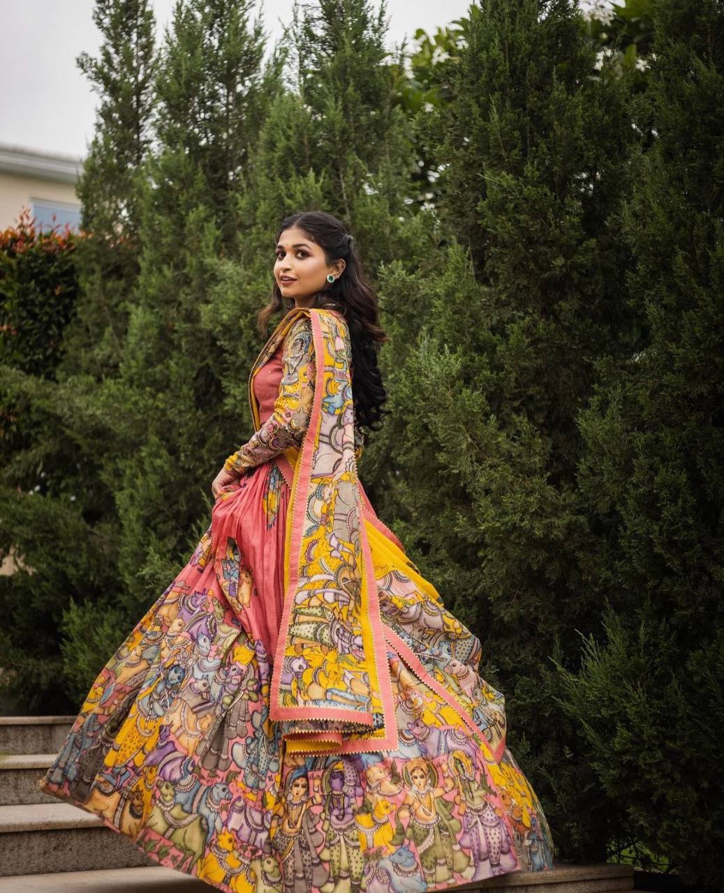Pink Fully Stitched Printed Kalamkari Lehenga Choli