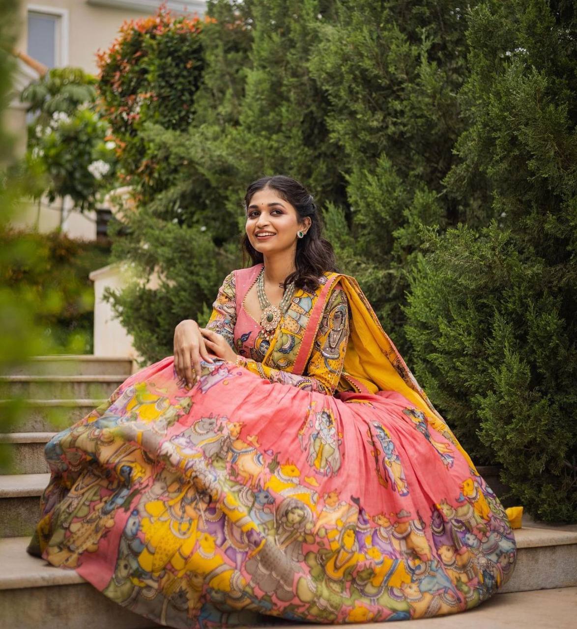 Pink Fully Stitched Printed Kalamkari Lehenga Choli