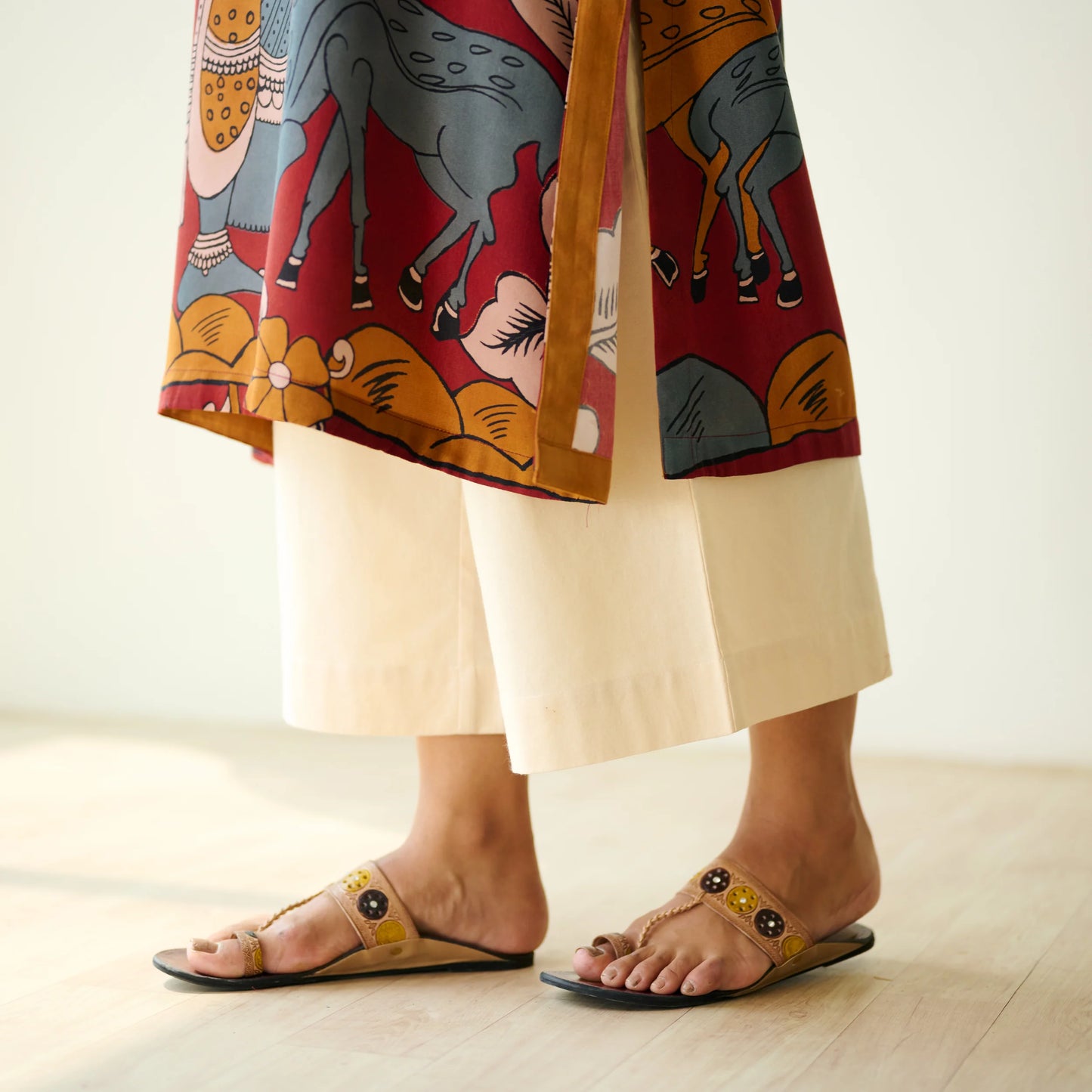 Maroon Artistic Printed Kurta