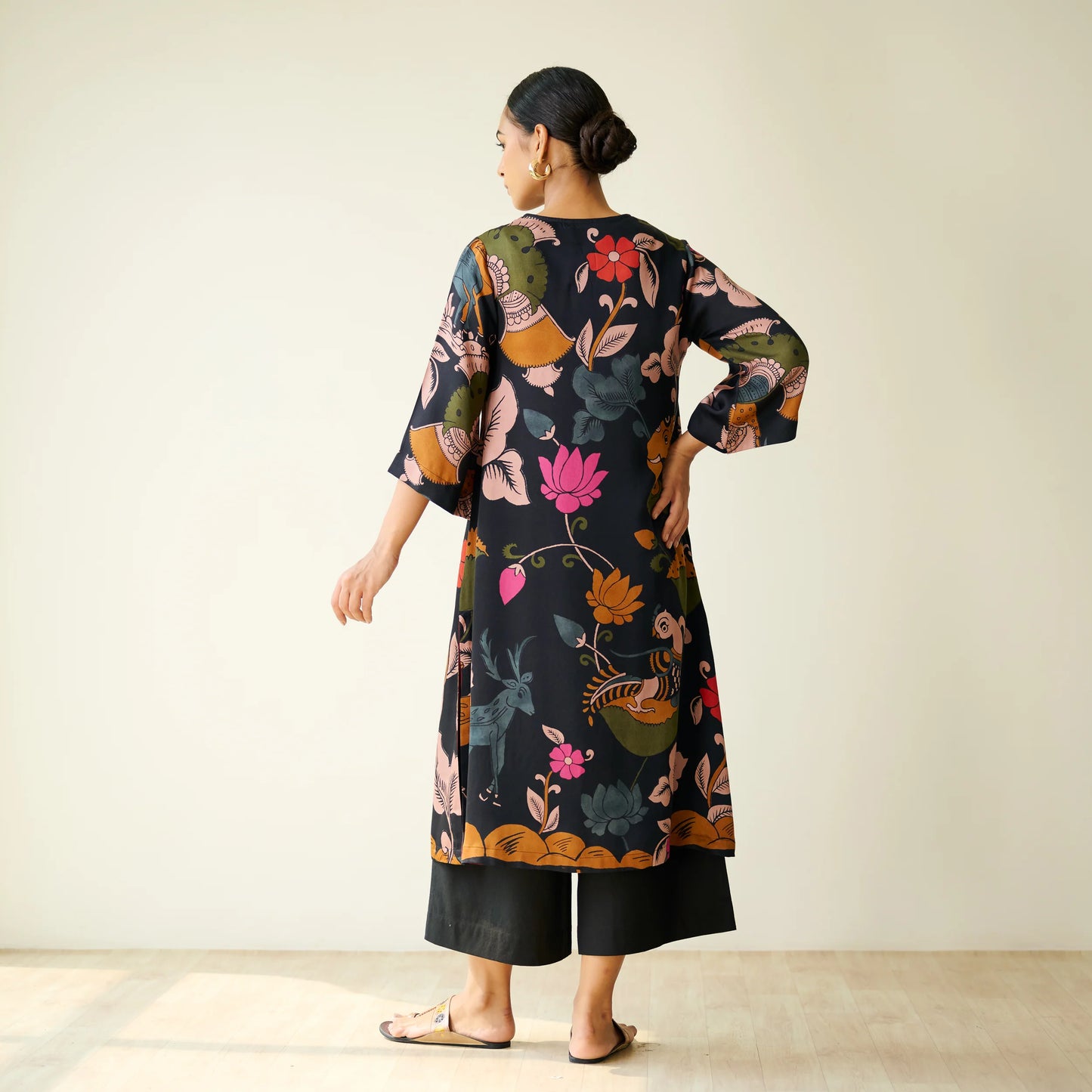 Black Artistic Printed Kurta