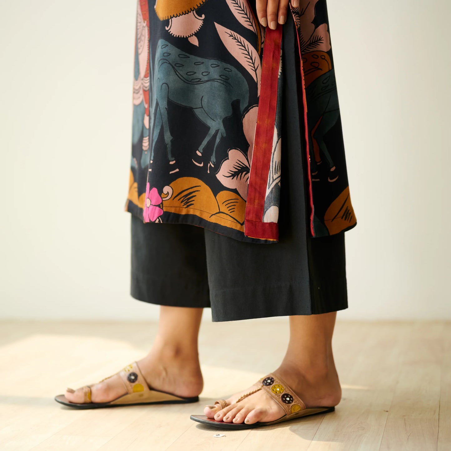 Black Artistic Printed Kurta
