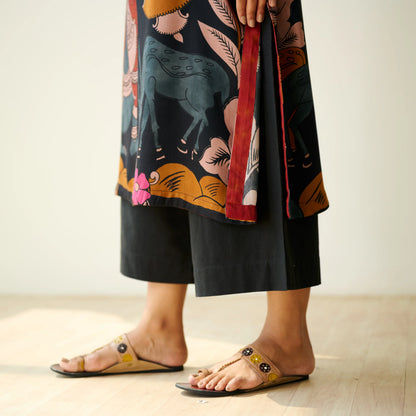 Black Artistic Printed Kurta