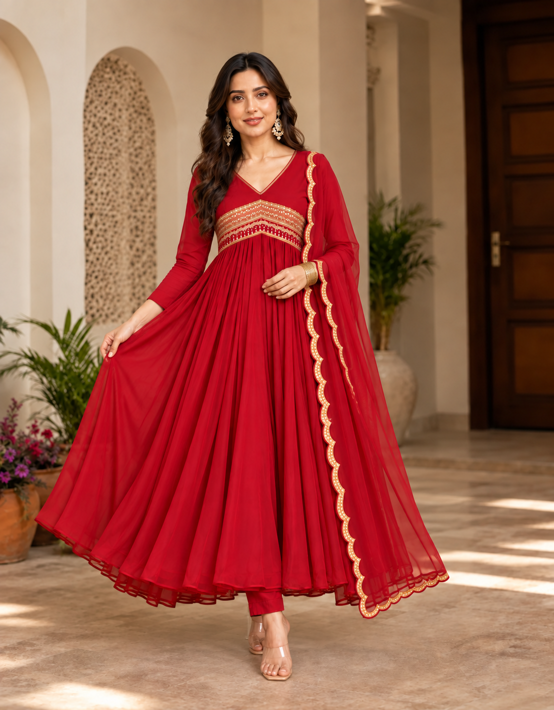 Noor-e-Surkh Anarkali Kurta Set