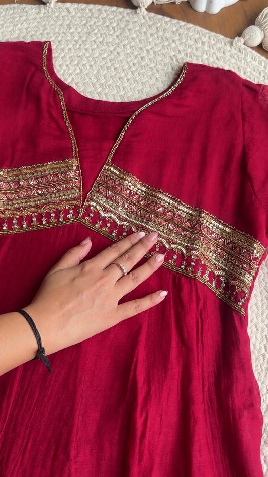 Noor-e-Surkh Anarkali Kurta Set for Women