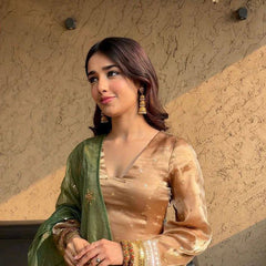 EMBROIDERED WORK TOP AND PENT WITH DUPATTA