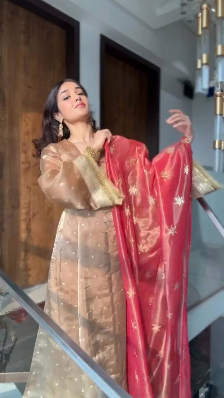 EMBROIDERED WORK TOP AND PENT WITH DUPATTA