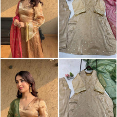 EMBROIDERED WORK TOP AND PENT WITH DUPATTA