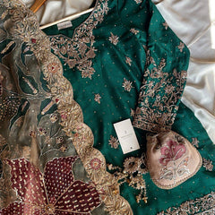 EMBROIDERY WORK SUIT WITH FULL FLAIR WORK SHARARA AND DUPATTA