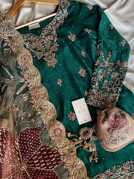 EMBROIDERY WORK SUIT WITH FULL FLAIR WORK SHARARA AND DUPATTA