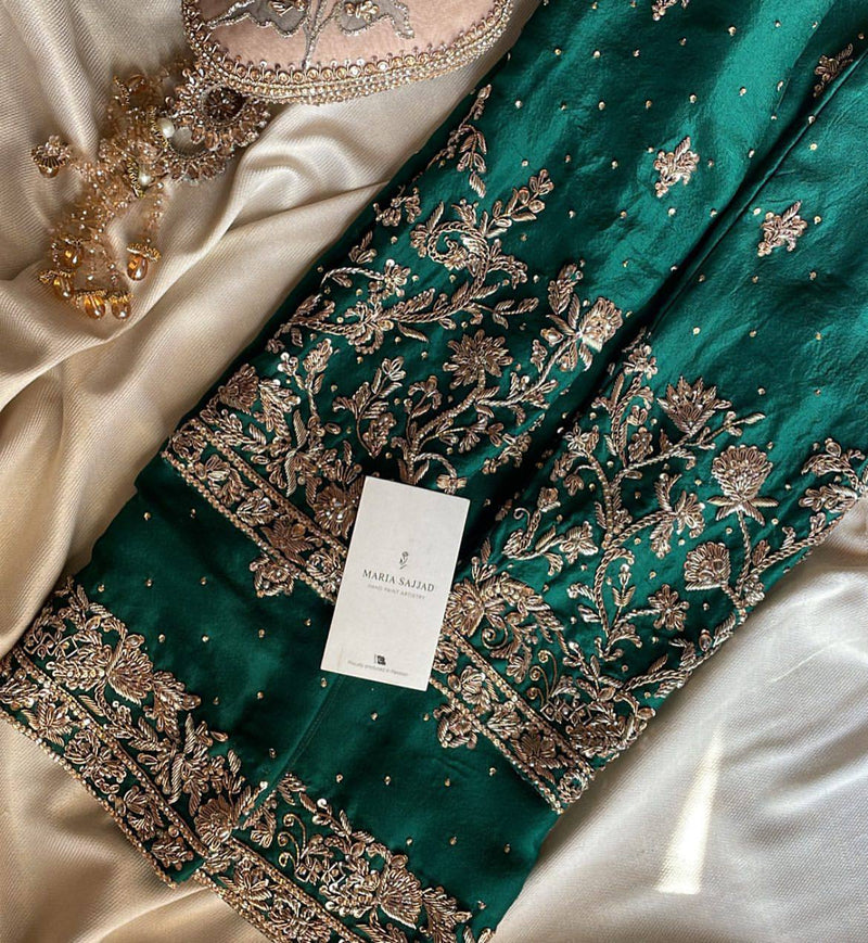 EMBROIDERY WORK SUIT WITH FULL FLAIR WORK SHARARA AND DUPATTA