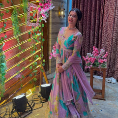 Party Gown & Dupatta Set