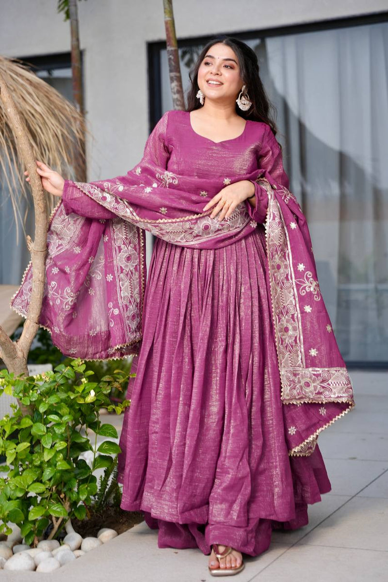 Magenta Anarkali Suit Set