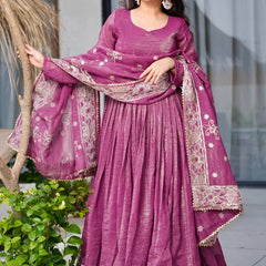 Magenta Anarkali Suit Set